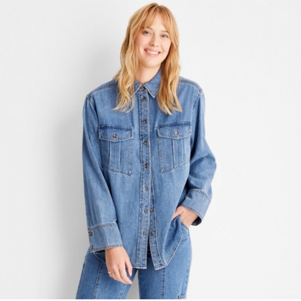 Denim button down shirt